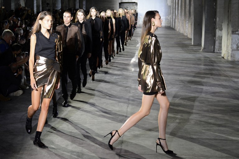 Saint Laurent finale at Paris Fashion Week (Credit: Bertrand Guay / AFP Photo)